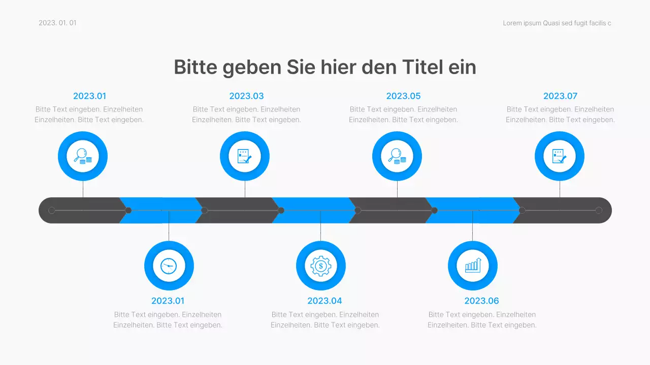 Geschäftsbericht mit einem modernen Farbverlauf in Weiß und Blau