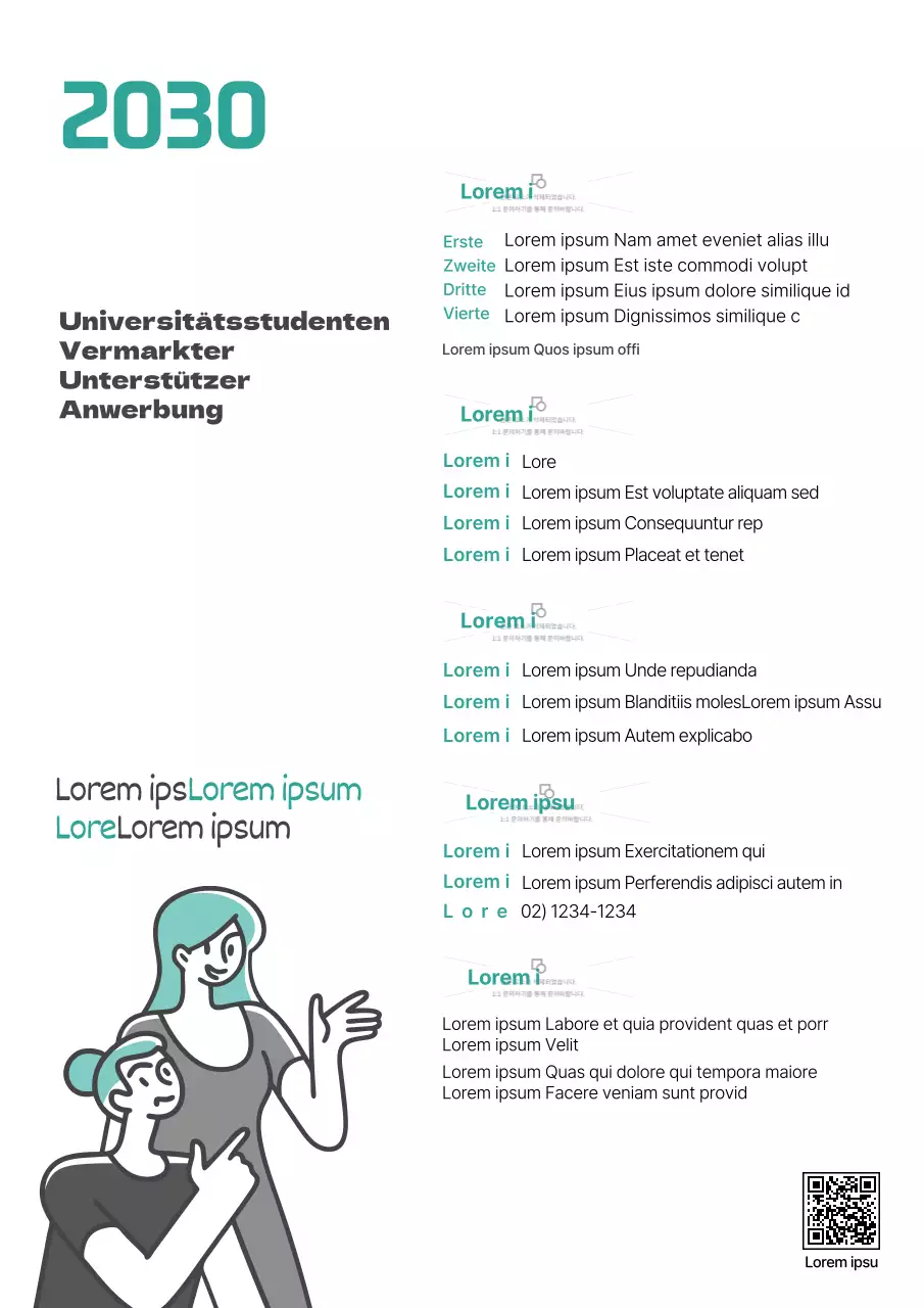 Grün-schwarz illustriertes Konzept Marketer-Unterstützer gesucht