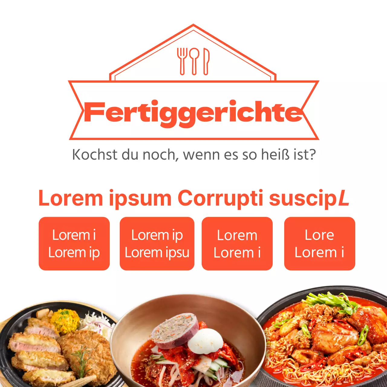 Werbung für das orangefarbene Mahlzeitenkit für Erstkäufer