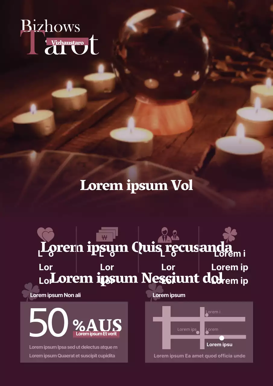 Werben Sie für Ihren Tarot-Shop mit mystischen lila Fotos