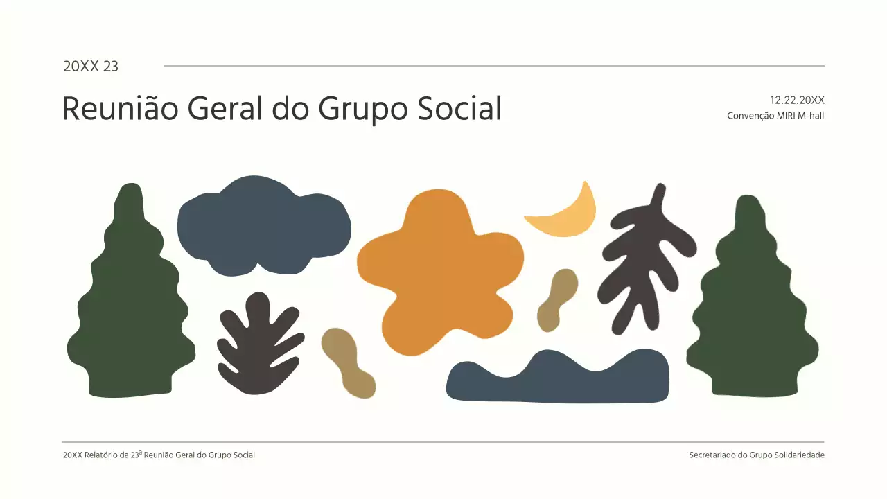 Relatório de resultados da AGM simples com ilustrações verdes engraçadas
