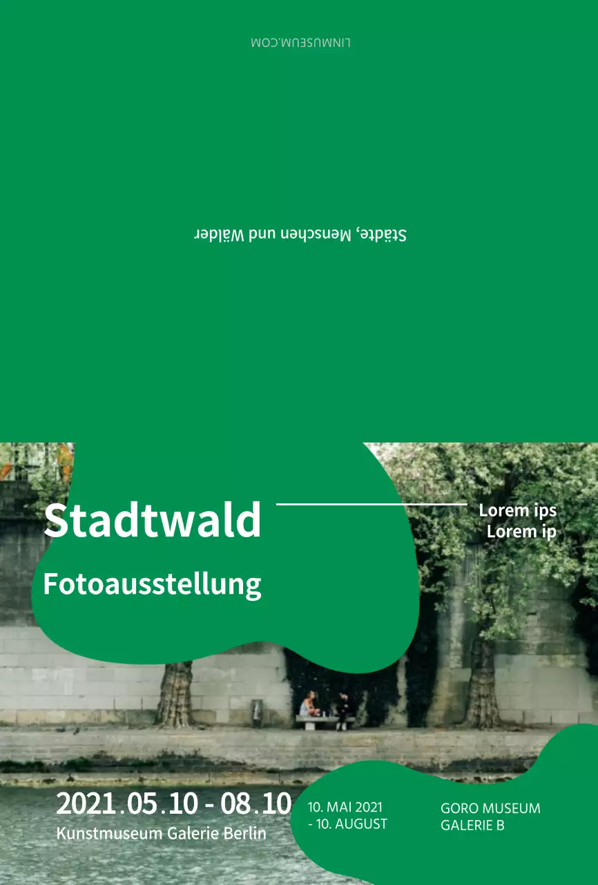 Postkarte zur Werbung für eine Ausstellung über grüne Fotografie