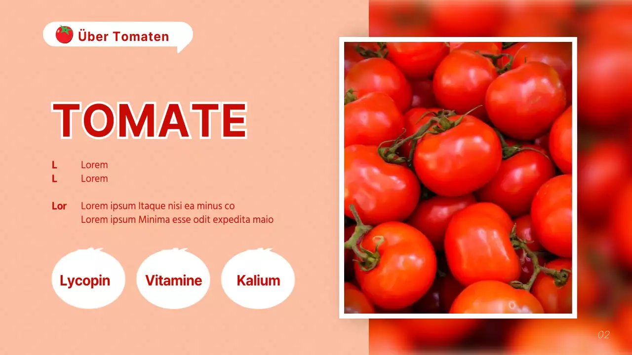 Kitschige rote und orangefarbene Tomaten erklärt