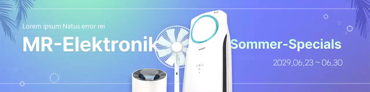 Elektronik zum Verkauf in mint und blauen Farbverläufen