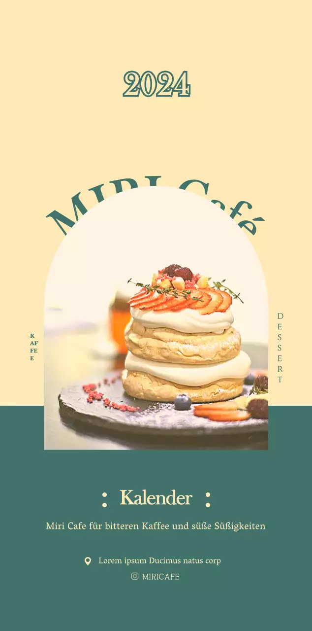 Cafe-Kalender mit Empfehlungen für das Getränk des Monats