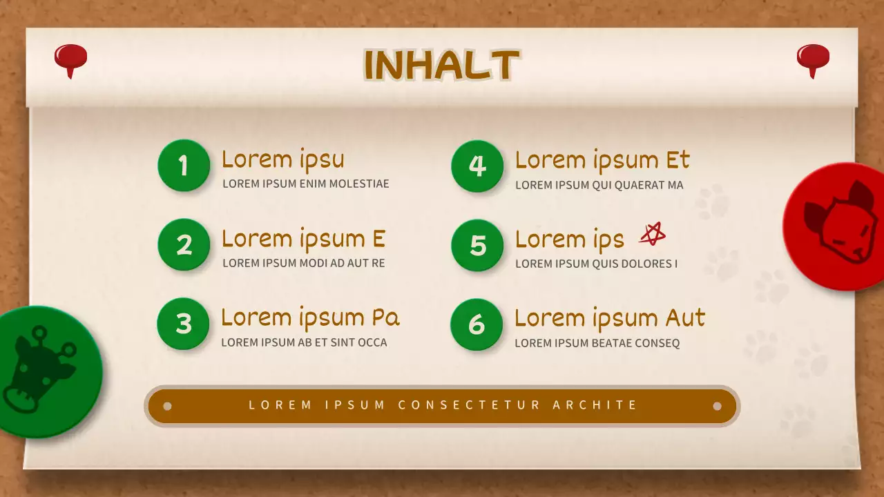 Braun und Grün Memo Board Konzept Dschungel Geschichte