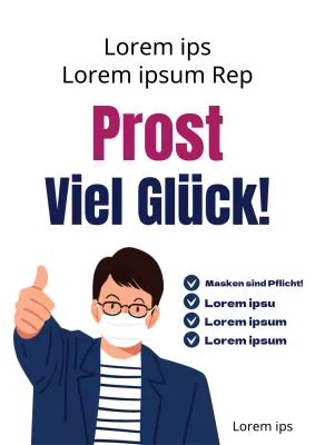 Einfacher, weißer Flyer zur Virenpräventionskampagne