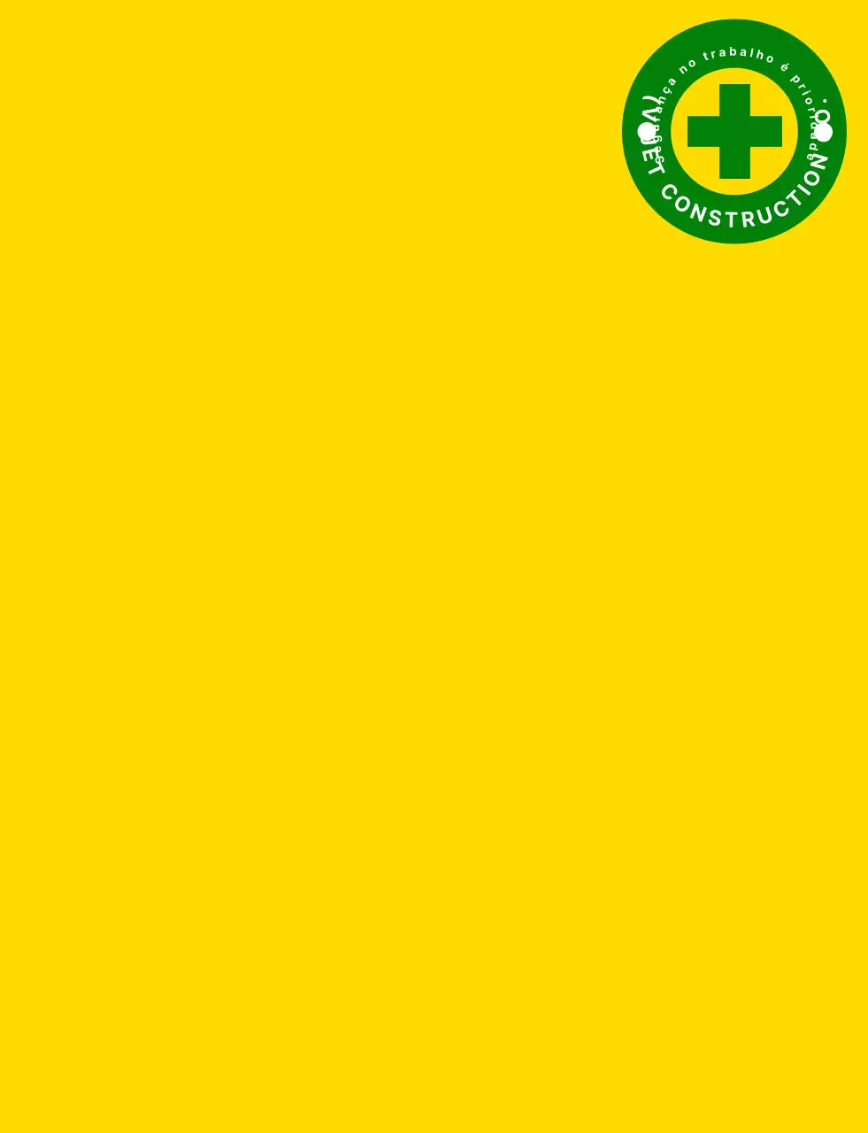 Um estilo limpo, amarelo e verde, com um logótipo em forma de emblema e texto destacado Para o pessoal das inspecções de segurança