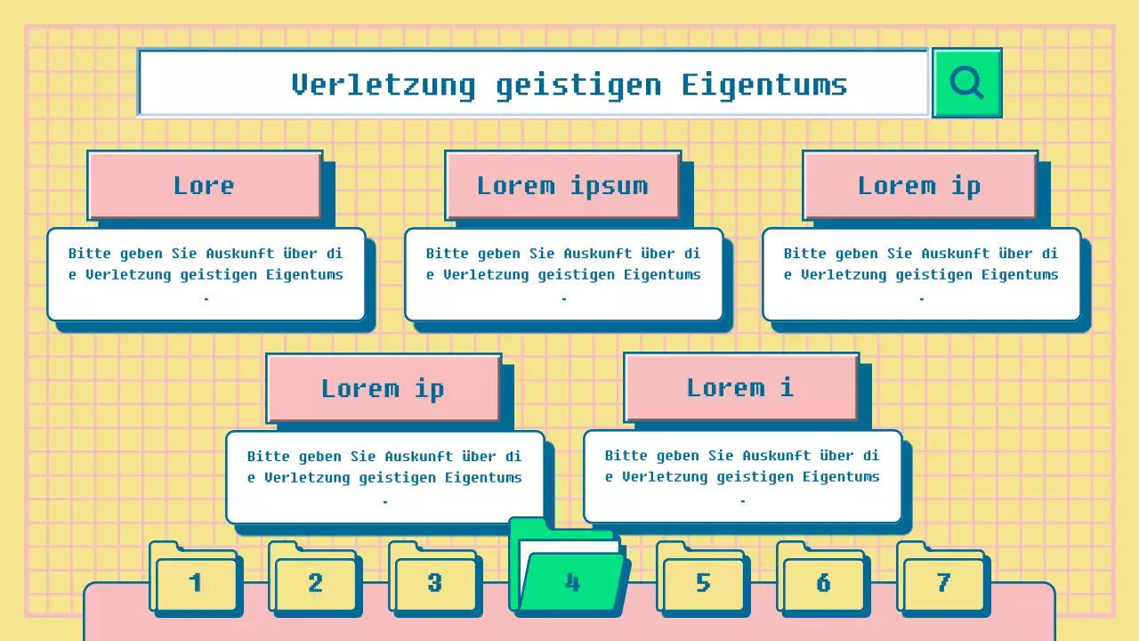 Präsentation der Leistungsbewertung des Konzepts des gelben und rosa Internetbrowsers