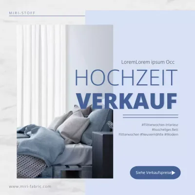 Hellblauer Honeymoon Sale (Social Media Quadrat)