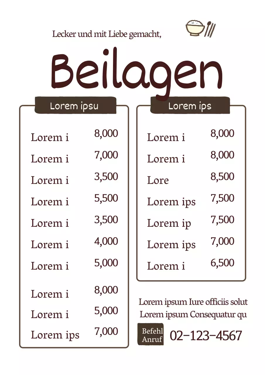 Werben Sie für Ihr Restaurantmenü mit Schweinekotelett