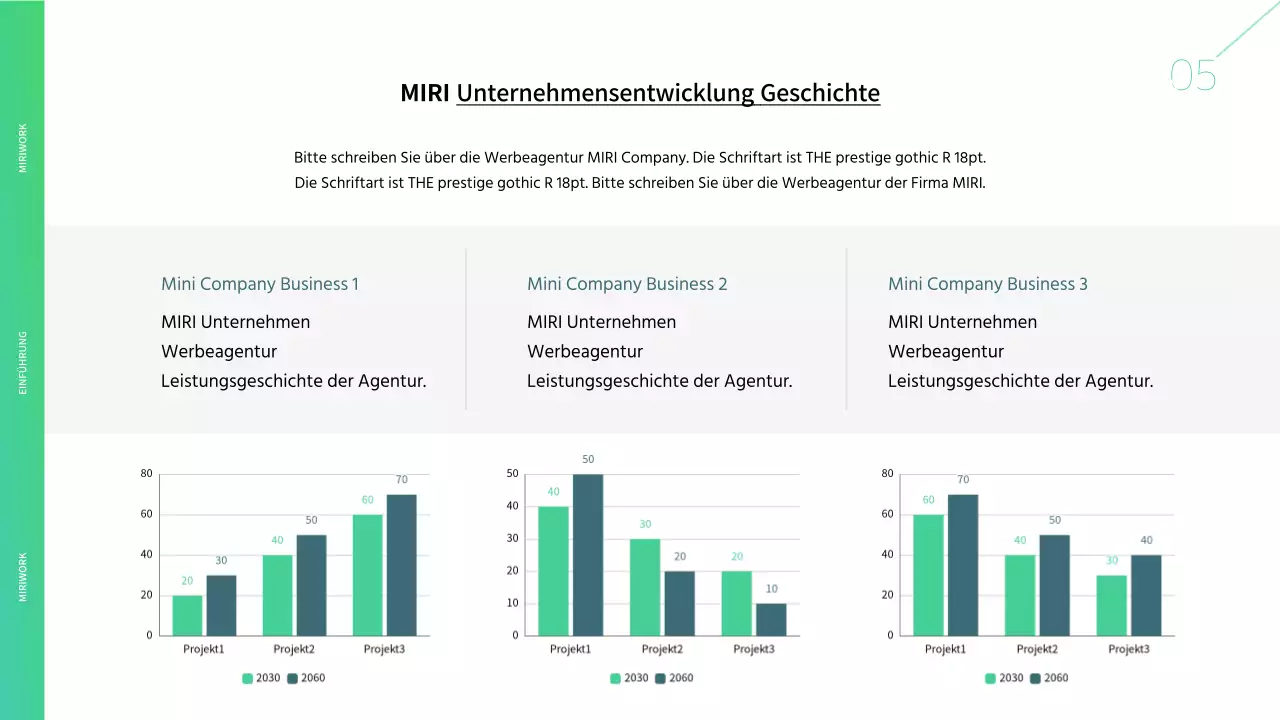 Grüner und weißer Briefkopf einer Werbeagentur