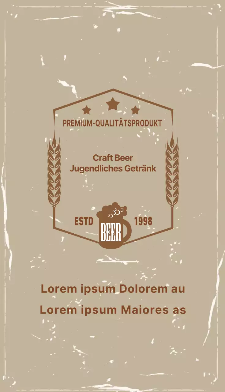 Beige Elfenbein Illustration Logo Bar Visitenkarte
