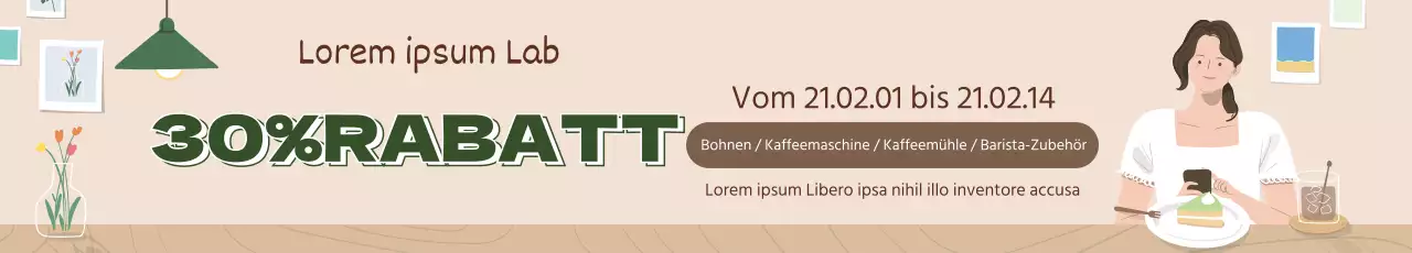 grün beige illustration modernes interieur zuhause cafe event promotion