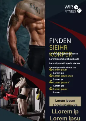 Schwarzer und schlanker Werbeflyer für Fitnesskurse