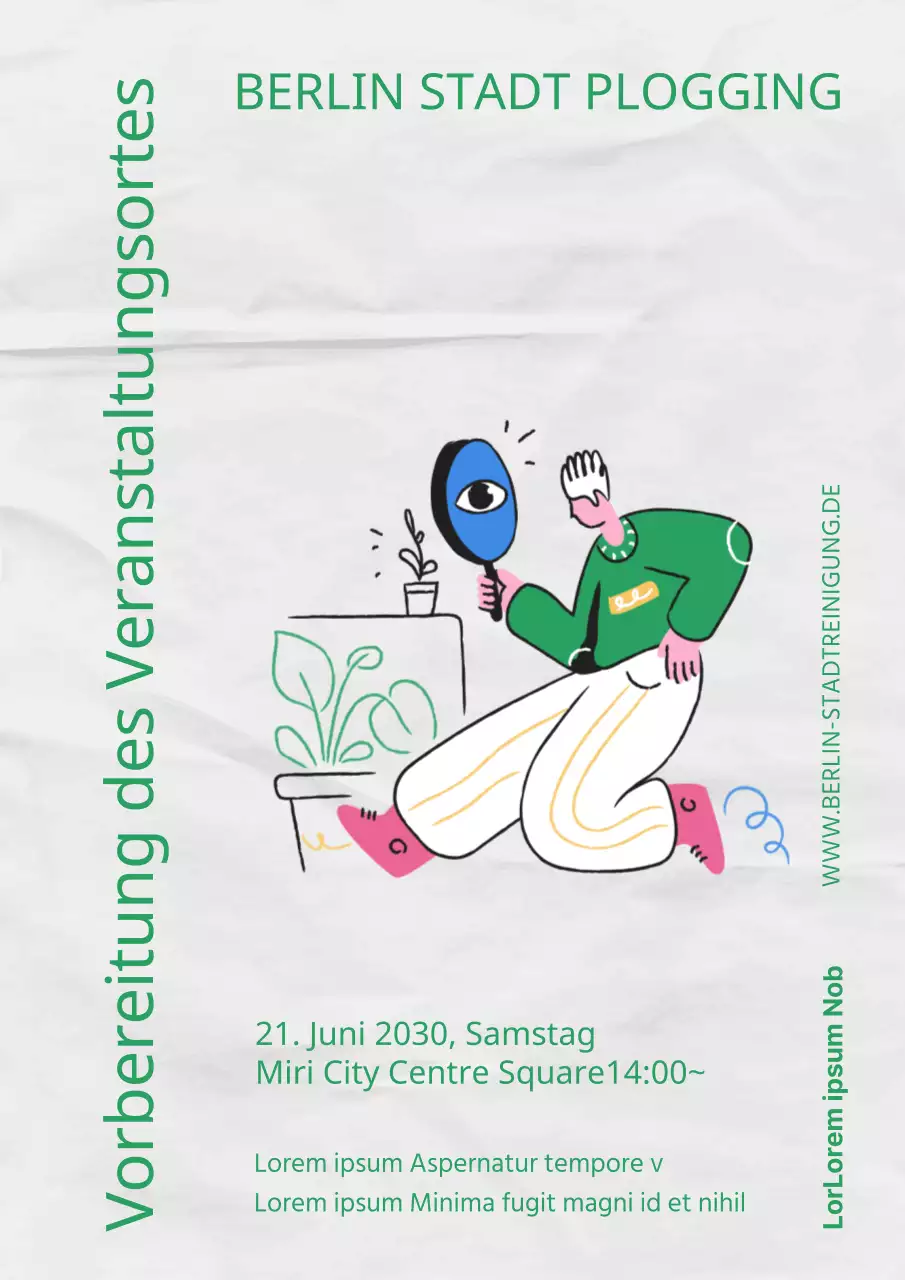 Grünes, niedliches, illustriertes Auspeitschungsfeld