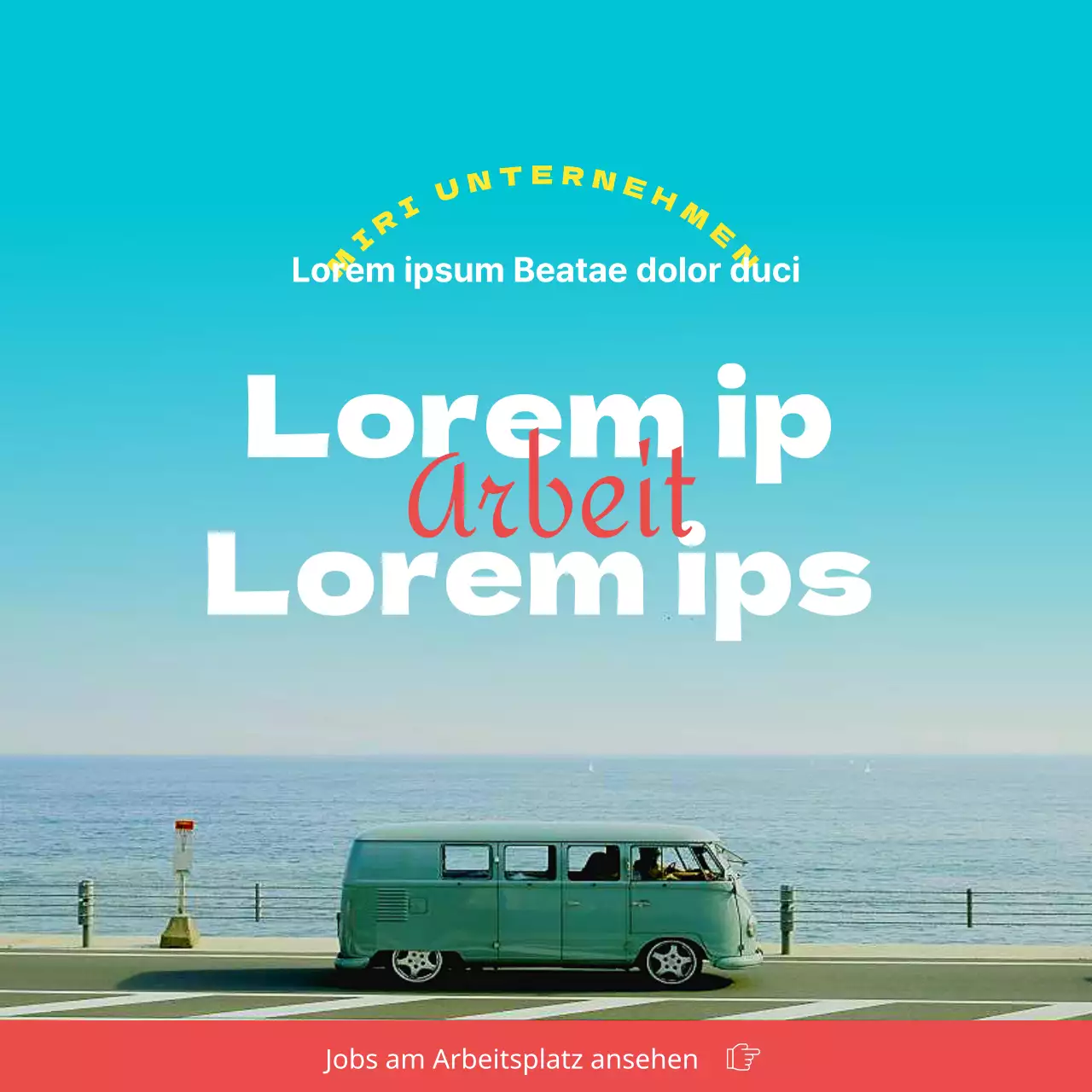 Ein kühler, knackig blauer und gelber Büroarbeitsplatz