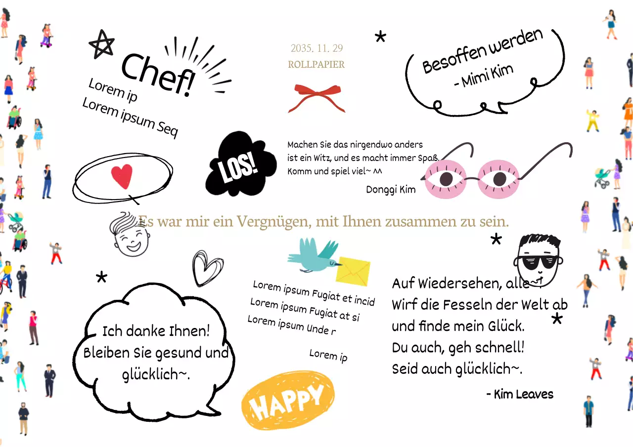 Lustig illustrierte Rolling Papers mit weißem Hintergrund