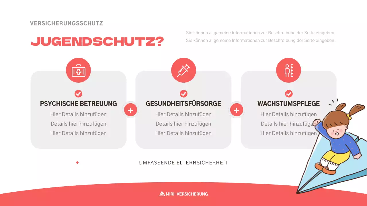 Niedlicher Versicherungsantrag für Kinder in Rosa