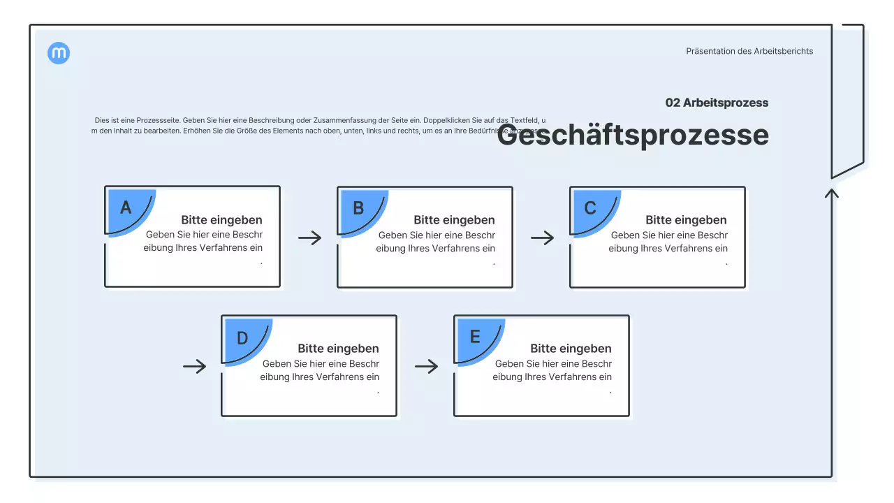 Punktformen mit hellblauen Pfeilen Business Presentation Kit