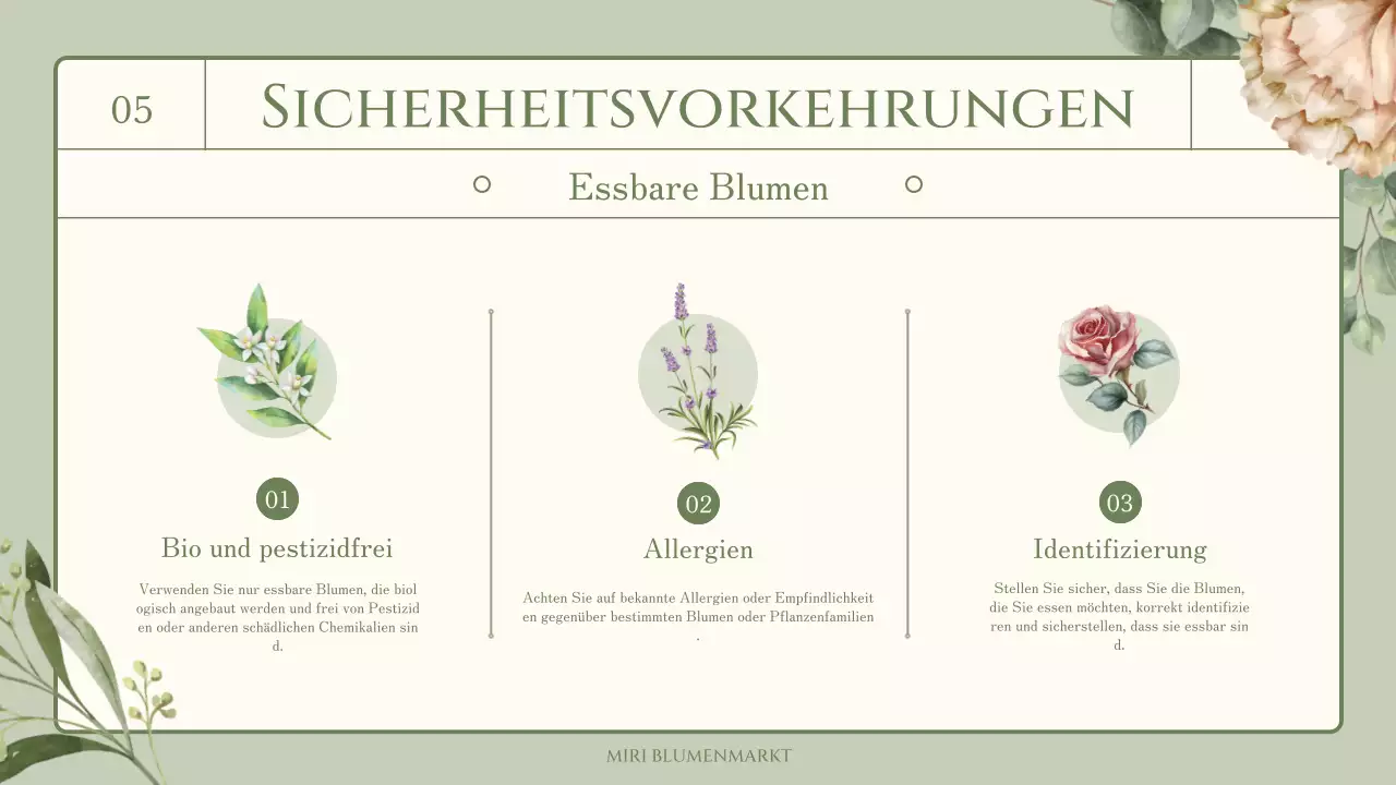 Wissenswertes über essbare Blumen und Kräuter mit einem grünen, gefühlvollen Aquarellthema