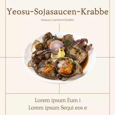 Fördern Sie einfaches Sojasaucen-Krabbenfutter in Beige und Braun