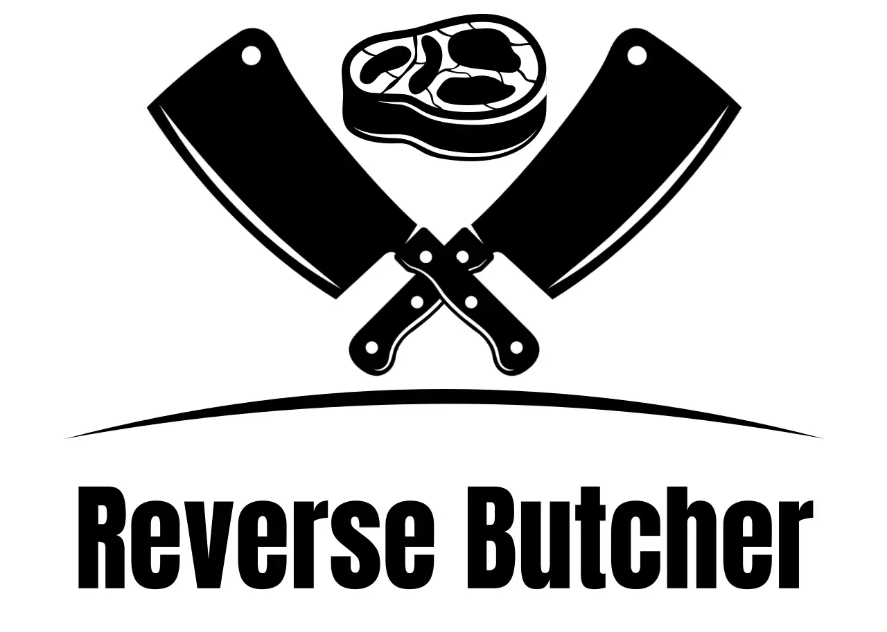 Saubere Illustration Konzept Metzger Logo in weiß und schwarz