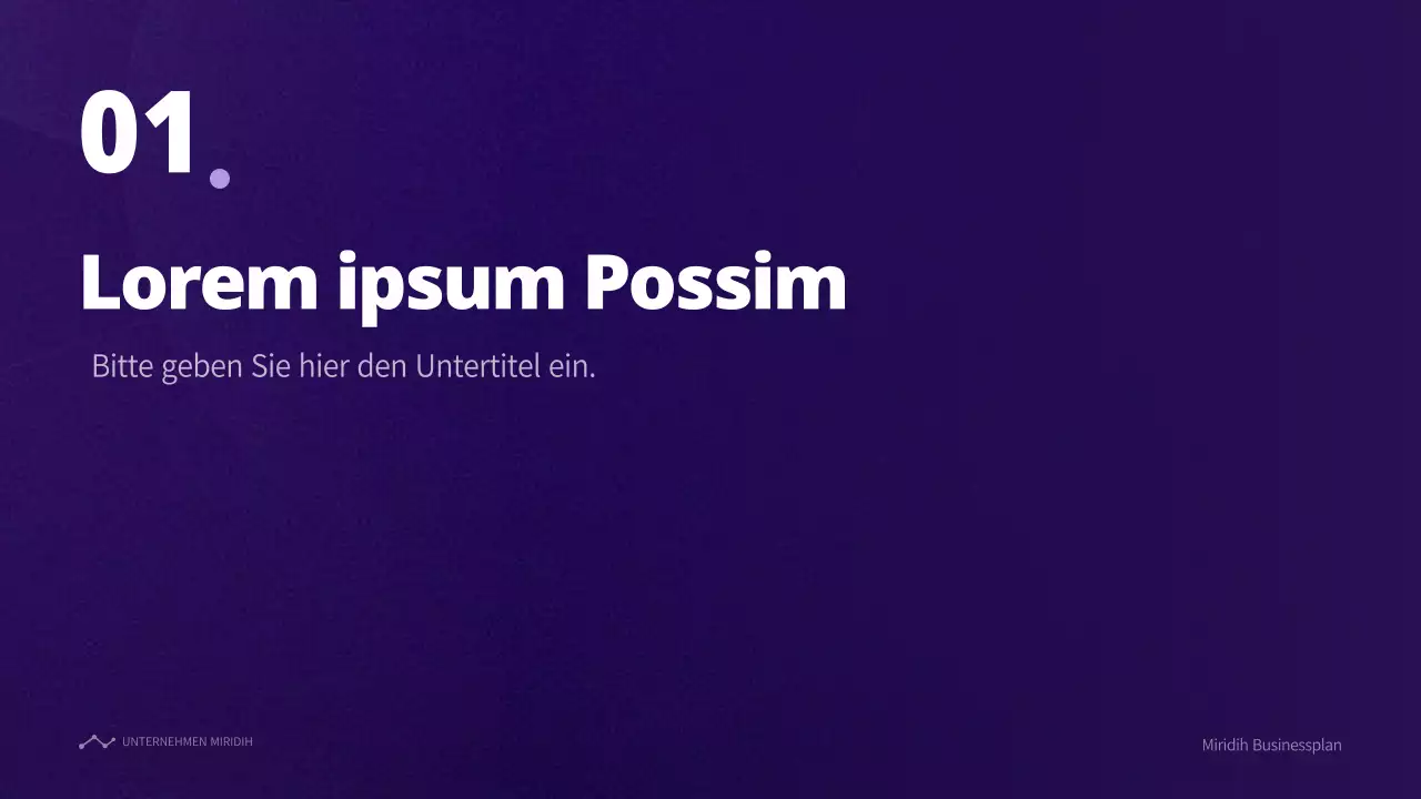 Geschäftsplan mit einem lila Farbverlaufs-Konzept