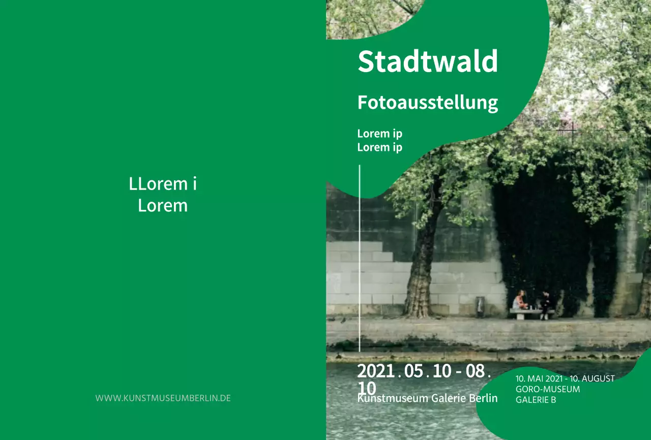 Postkarte zur Werbung für eine Ausstellung über grüne Fotografie