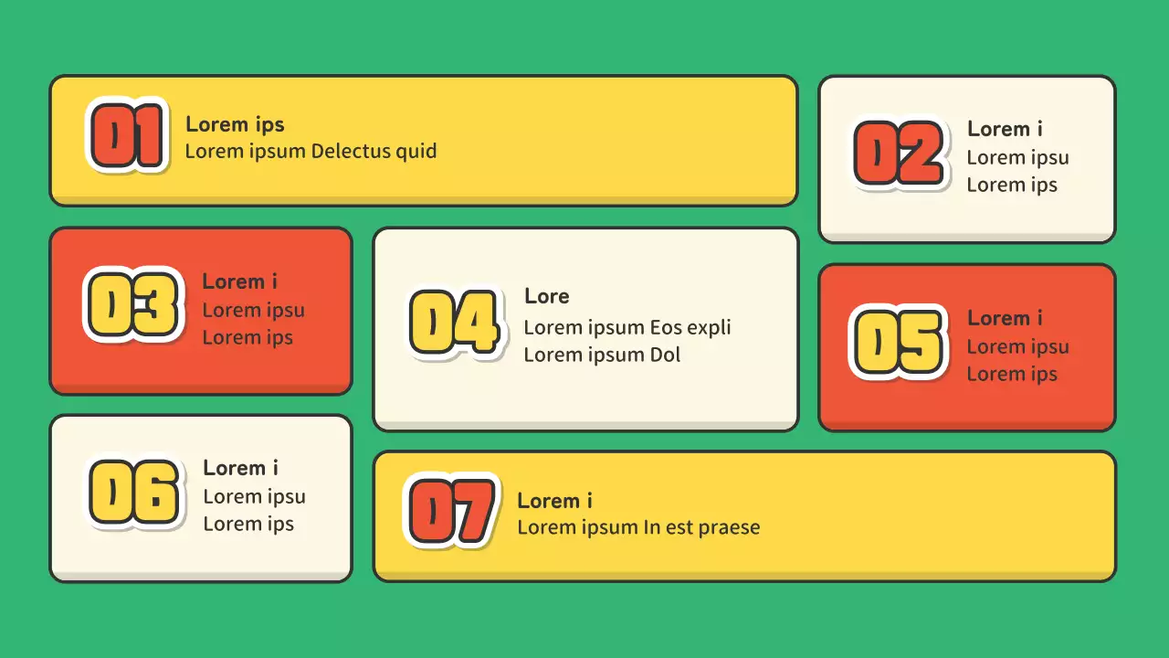 Ein Portfolio für Moderatoren in der Performance-Branche mit einem niedlichen rot-grünen Aufkleberkonzept