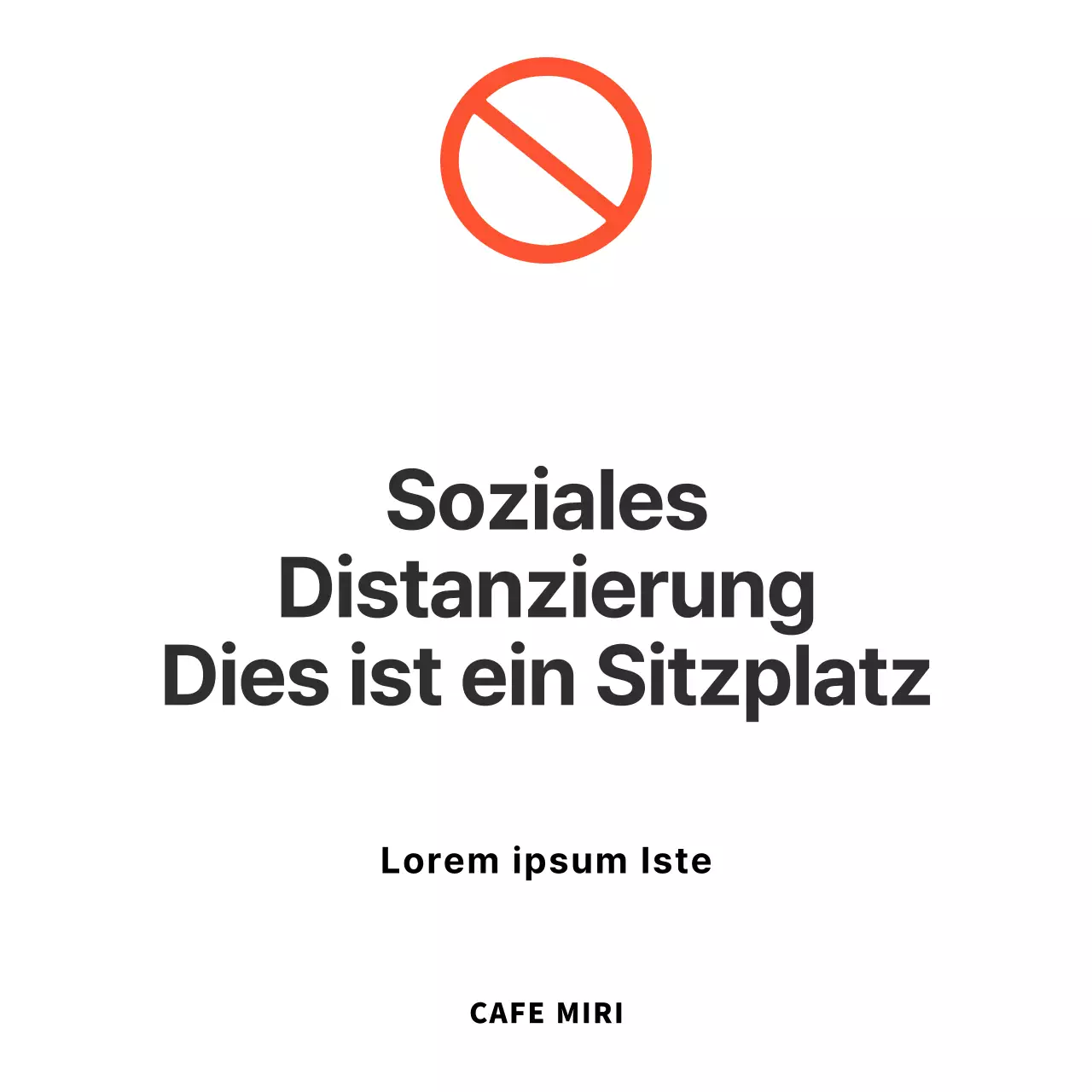 Einfacher Acrylständer für Sitzschilder zur sozialen Distanzierung