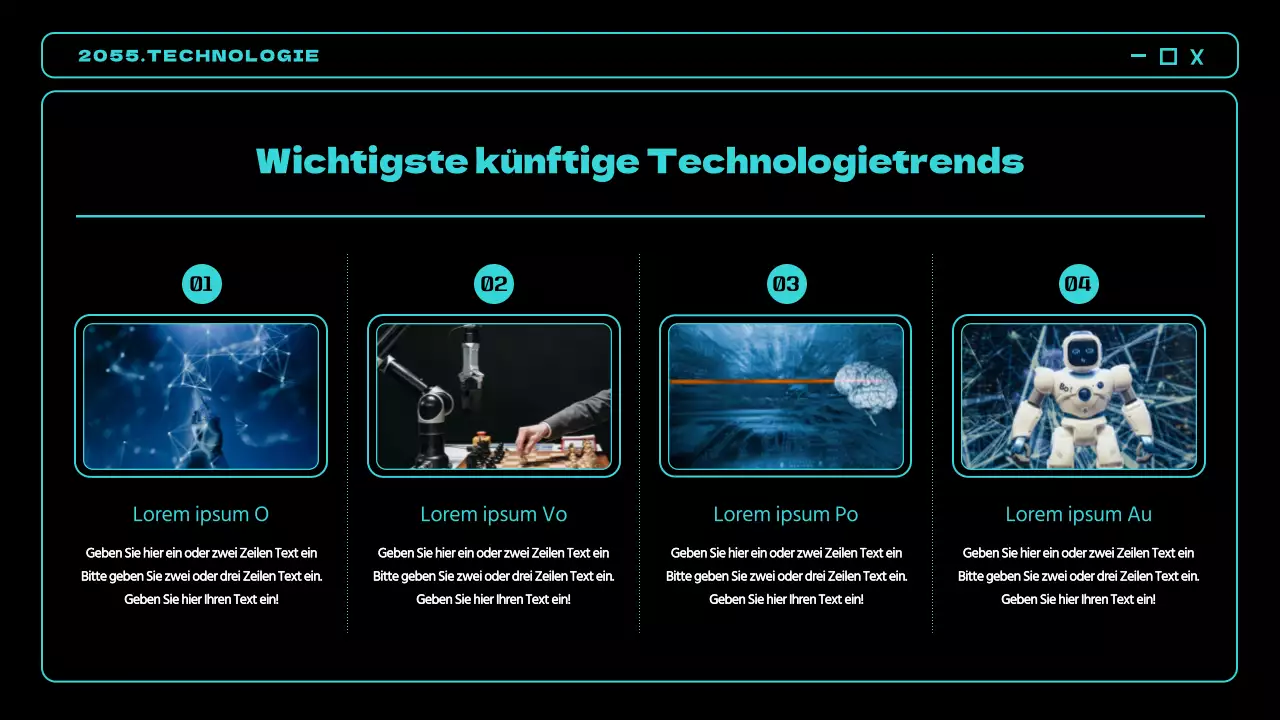 Schwarze und blaue Neon-Akzente geben einen Ausblick auf zukünftige Techniktrends