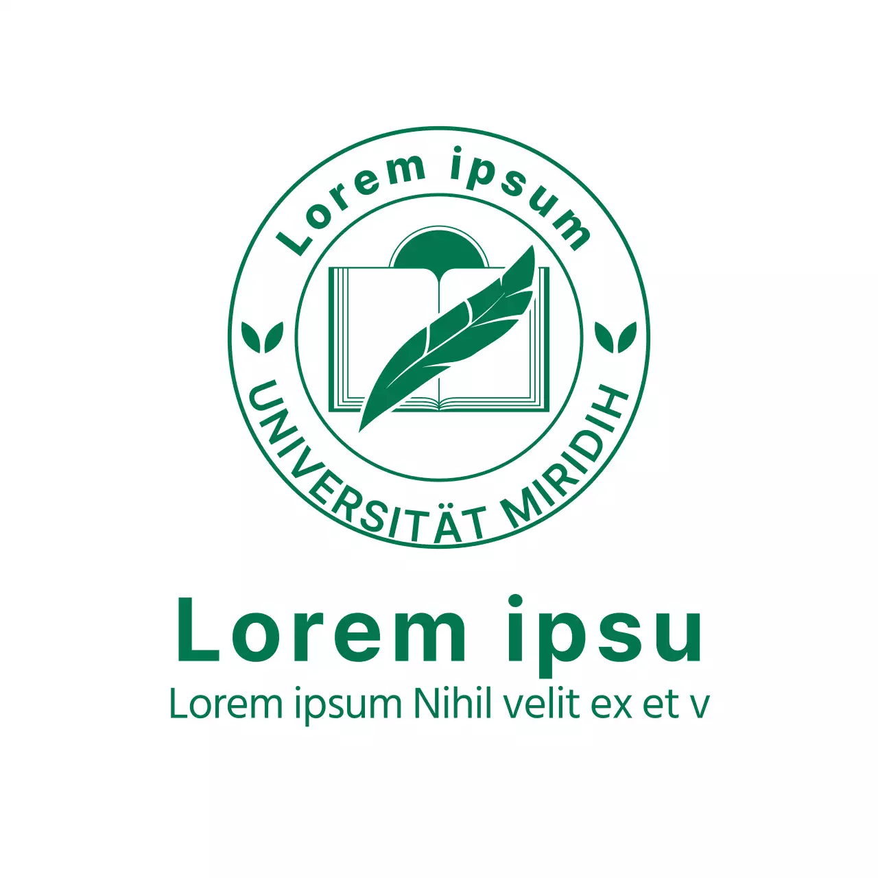 Emblem der Universität in Grün