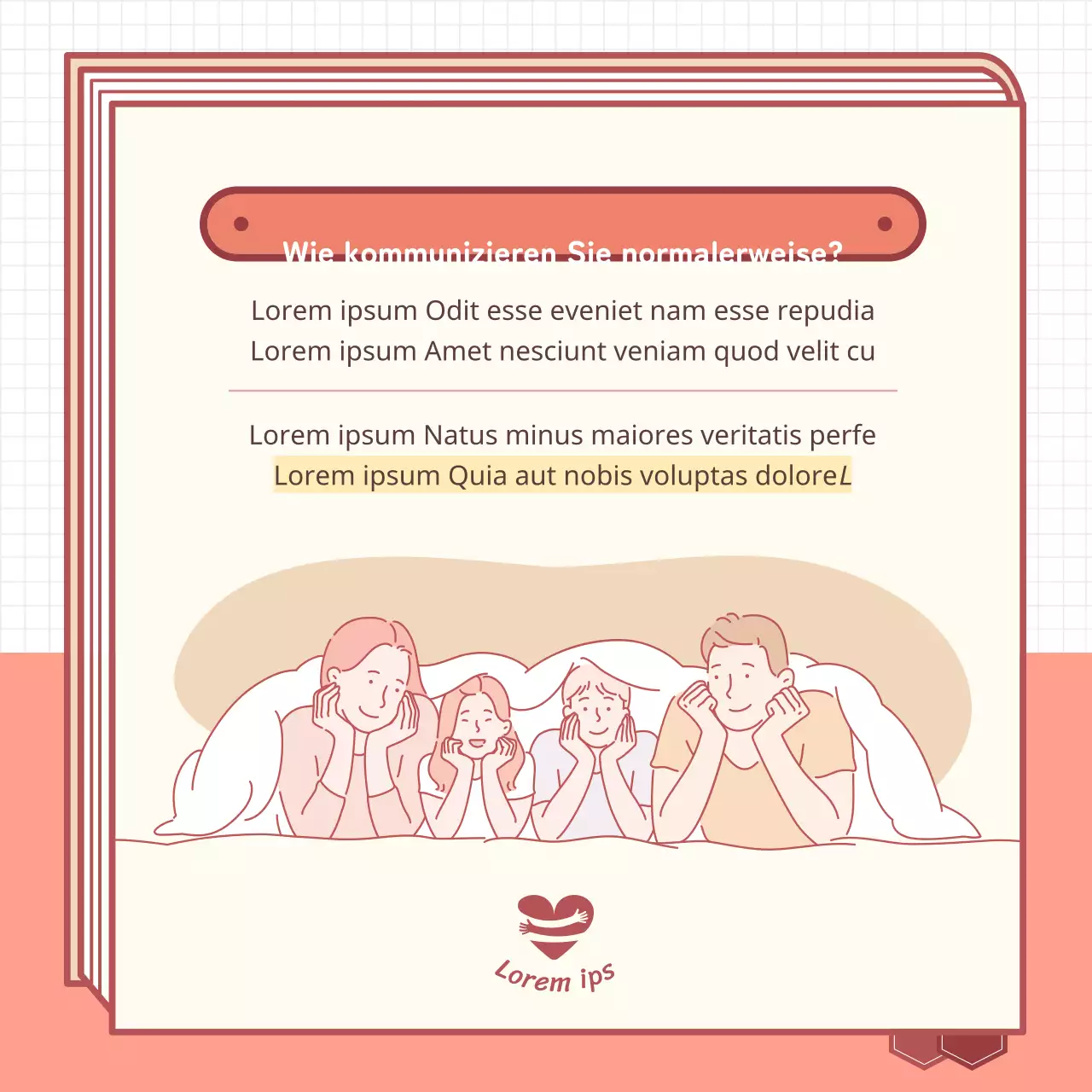 Illustrierte FamilienbroschüreKonzeptioneller Eltern-Kind-Dialog