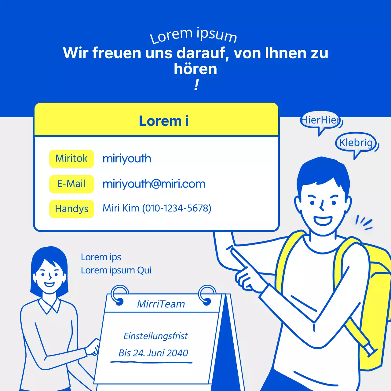 Blue and Lemon Illustration Outreach Competition Team Recruitment CardNews