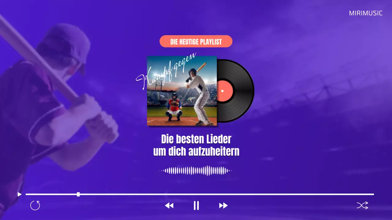 Eine Baseball-Playlist mit lila Touch