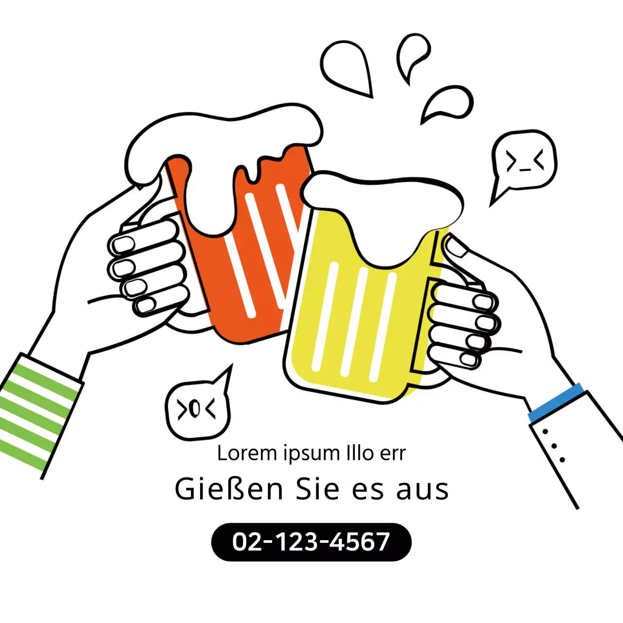 Gießen Sie es aus