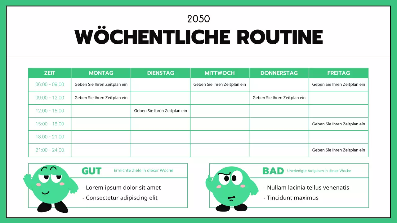 Business GoodNotes mit mintfarbenen schwarzen Linien