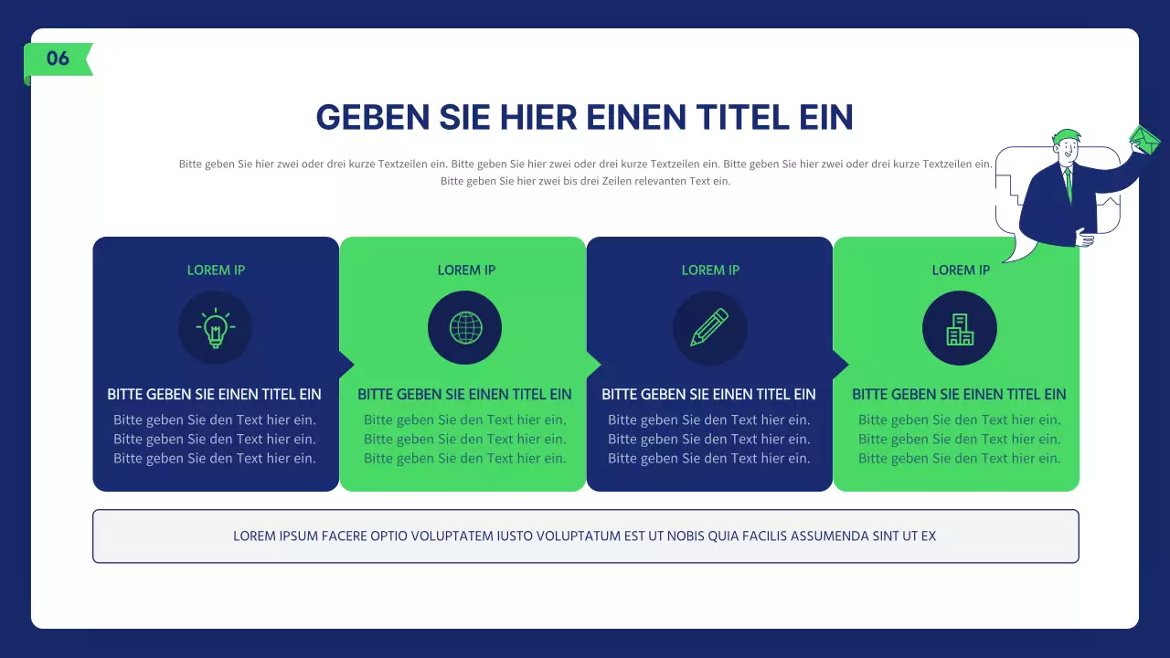 Sauberer Business-Illustrationsbericht in Marineblau