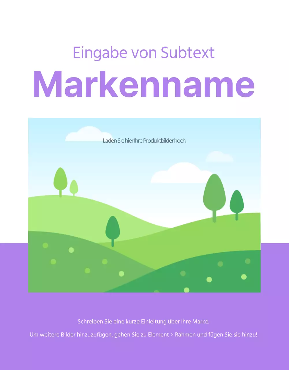 Grundlegendes Layout für den Verkauf von Produkten