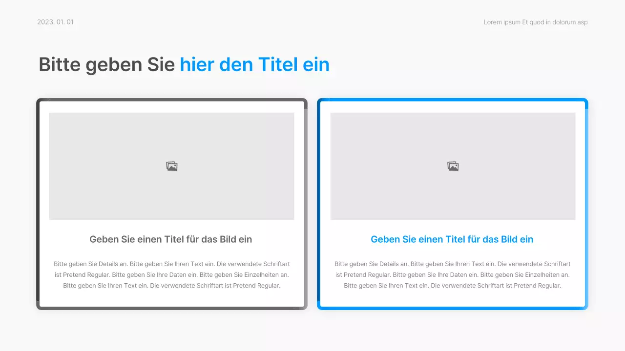 Geschäftsbericht mit einem modernen Farbverlauf in Weiß und Blau