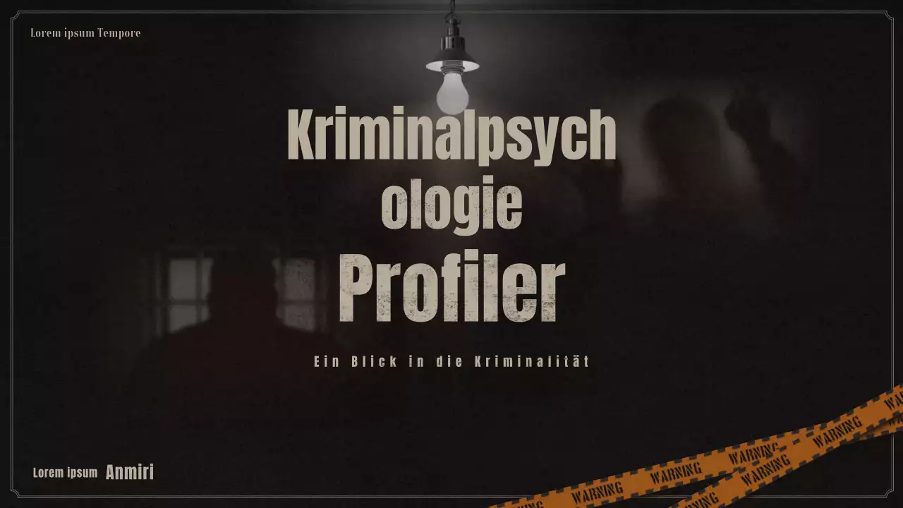 Vortrag über kriminalpsychologisches Profiling in Schwarz und Beige