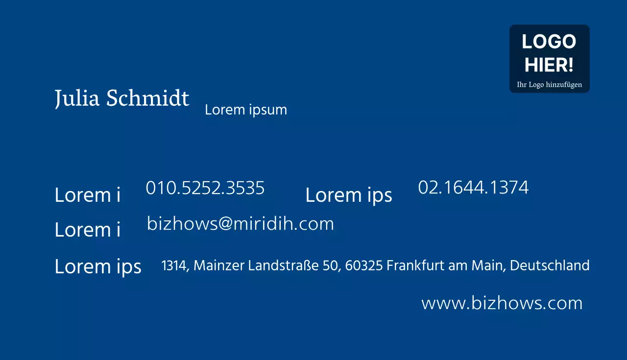 Einfache blaue Visitenkarte