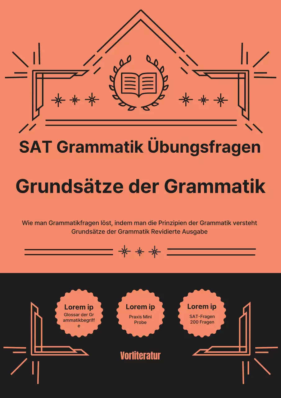 SATs English Language and Grammar Übungstestblätter mit einfachen Linien und Rändern in rosa und schwarz.
