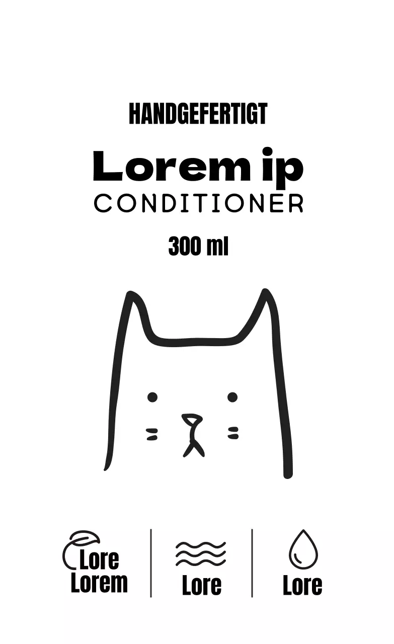 Schwarz-weiß illustriertes Aufbereitungsetikett