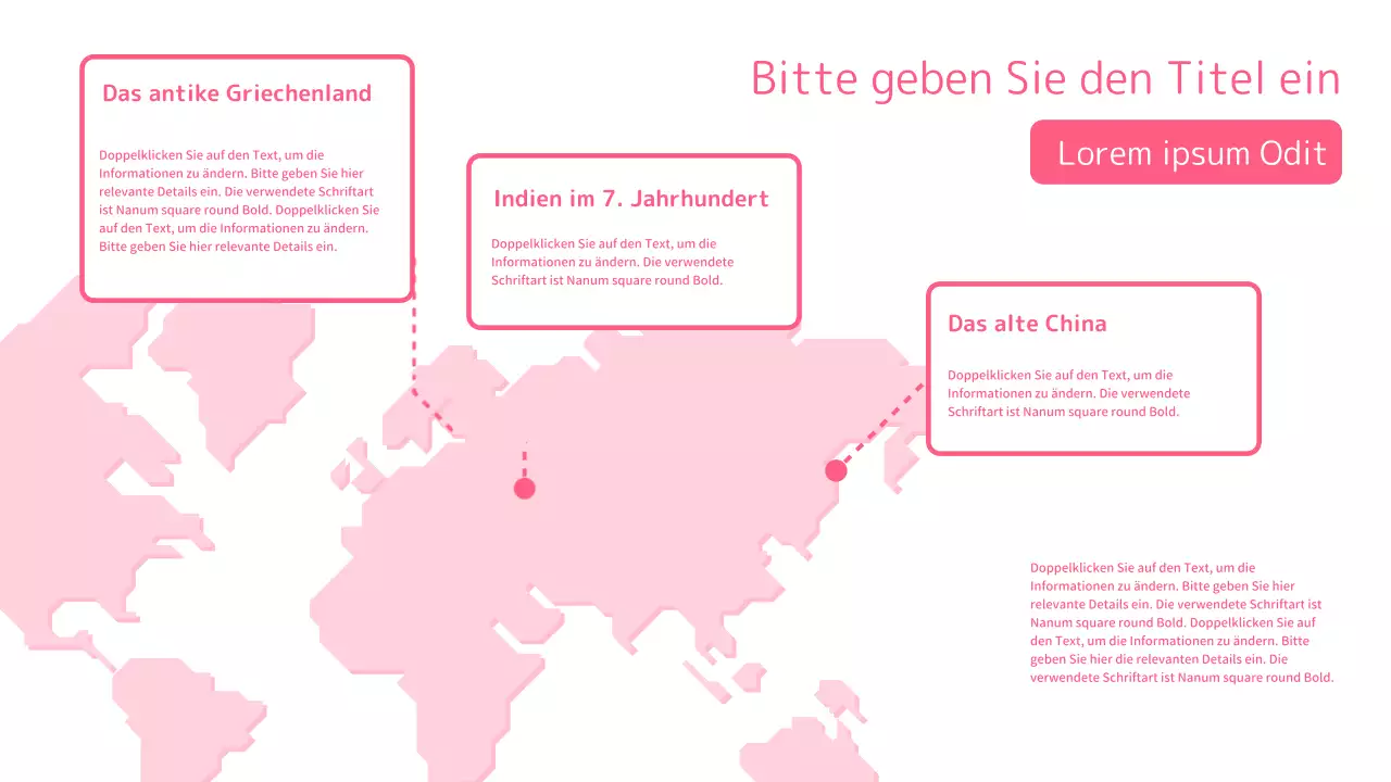 Rosa Präsentation von klaren geometrischen Formen