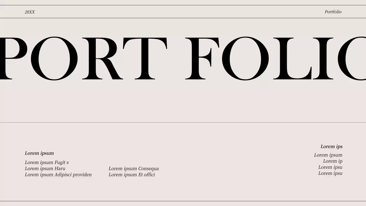 Klarlinige Konzeptmappe in Off-White und Schwarz