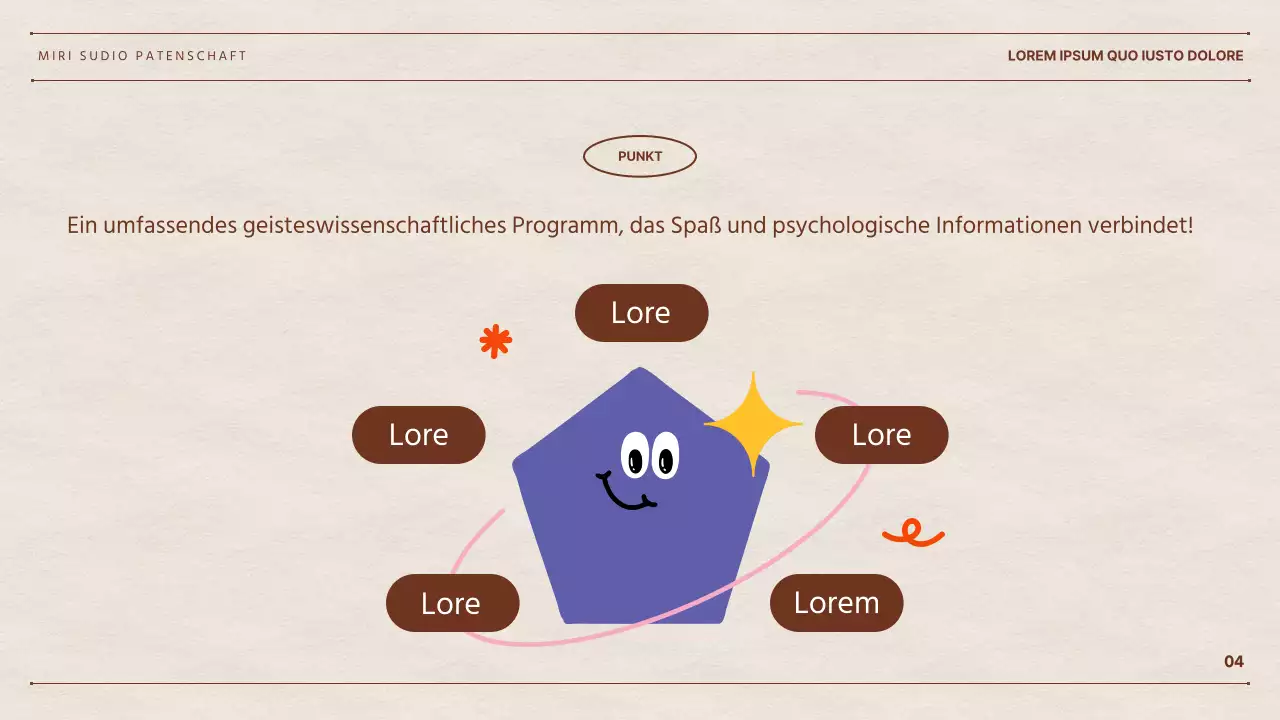 Der Vorschlag von Web-Talent Hyun Chan mit einem Papierhintergrund und bunten geometrischen Formen