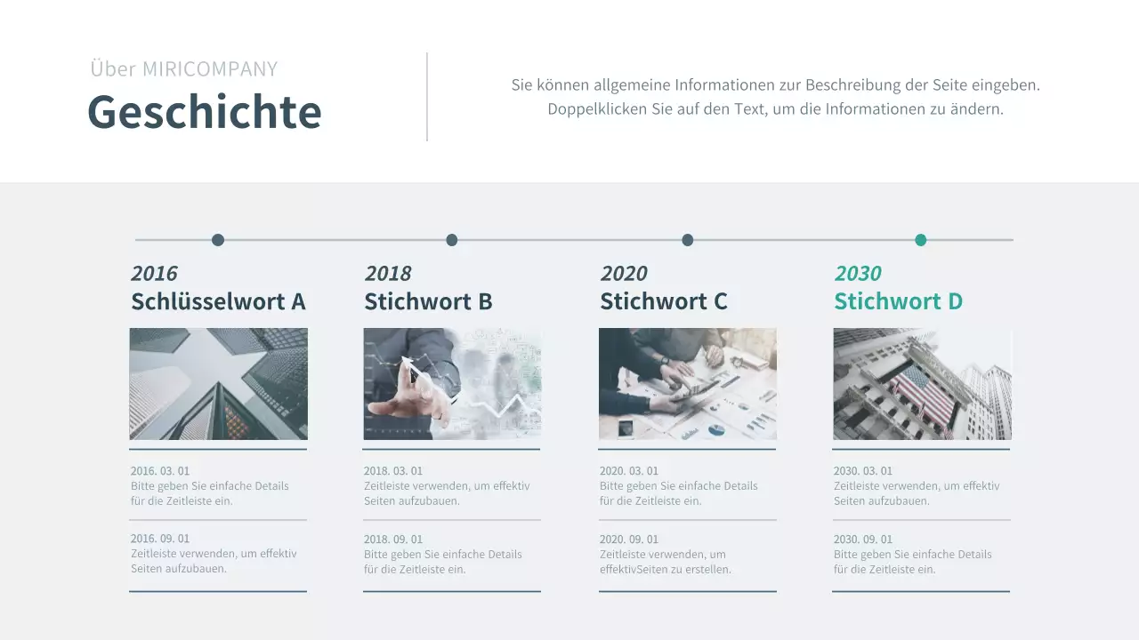 Präsentation des Geschäftsplans eines Unternehmens in navy