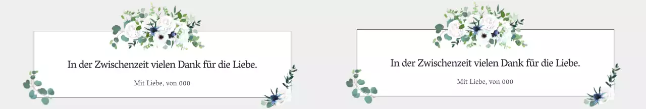 Grauer Blumenrahmen Dankeschön Geschenk